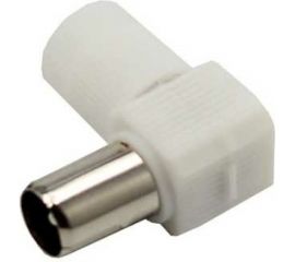 Антенный угловой разъем на кабель REXANT штекер-ТВ белый 06-0014-A 