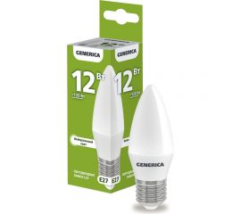 Светодиодная лампа GENERICA C35 свеча 12Вт 230В 4000К E27 LL-C35-12-230-40-E27-G 