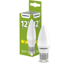 Светодиодная лампа GENERICA C35 свеча 12Вт 230В 3000К E27 LL-C35-12-230-30-E27-G 