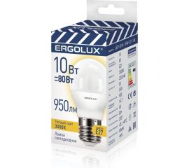 Светодиодная лампа Camelion Ergolux LED-G45-10W-E27-3K (Шар 10Вт E27 3000K 220-240В ПРОМО) 14548 