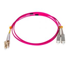 Переходной оптический шнур NIKOMAX, MM 50/125 OM4, SC/UPC-LC/UPC, двойной, 2 мм, 1 м NMF-PC2M4C2-SCU-LCU-001 