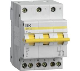 Трехпозиционный выключатель-разъединитель IEK ВРТ-63, 3P, 25А MPR10-3-025 