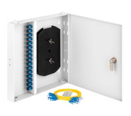 Настенный оптический кросс NIKOMAX укомплектованный на 16 портов SC/UPC, SM 9/125 OS2, NMF-WP16SCUS2-IP-ES-GY 