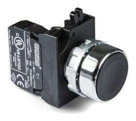Нажимная кнопка Emas круглая чёрная, 250В AC, 4А, CM100DH 