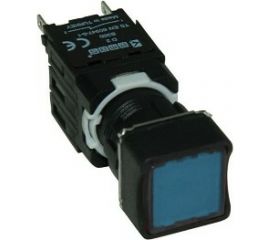 Нажимная возвратная кнопка Emas квадратная, синяя 1НО D100KDM 