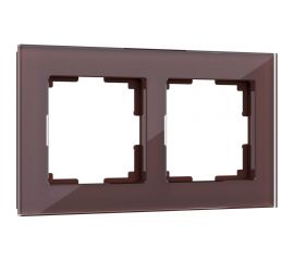 Рамка на 2 поста WERKEL W0021118 мокко стекло a051098 