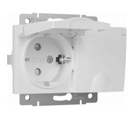 Двойная влагозащищенная розетка WERKEL W1172201 с зазем. с защит. крышками и шторками белый a057276 