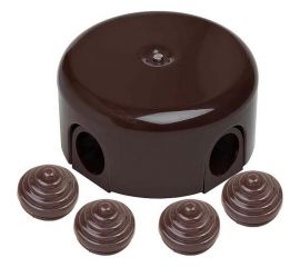 Распределительная коробка Bironi 78мм, керамика, цвет коричневый (4 кабельных ввода в комплекте) B1-521-02-K 