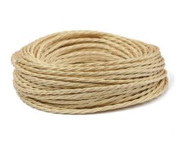 Трехжильный провод Interior Electric ПВХ в полиэфирной оплетке, сечение 3*2,5 цвет слоновая кость 10 м. ПРВ3.25.03.10.СЛ 