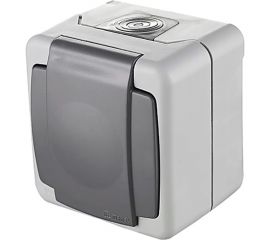 1-местная розетка MAKEL ОП, 16А, IP55, с заземлением, с крышкой, серая 36064099 