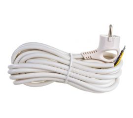 Сетевой шнур с вилкой ЭРА U-3x1,5-5m-W с заземлением 5м ПВС 3x1,5мм2 белый Б0048710 