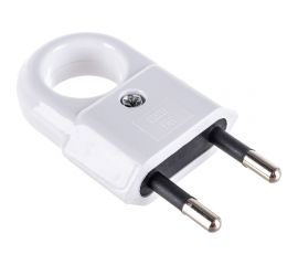 Вилка TDM без заземления, с кольцом, белая, 10 А, 250 В, евровилка CEE 7/16 SQ1806-0189 