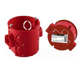 Установочная коробка TDM СП D68x62мм, углубленная, саморезы, стык. уз, красная, IP20, инд. штрихкод SQ1402-1906 