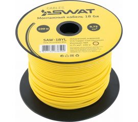 Монтажный кабель SWAT 18Ga/0,75мм2 желтый, ССА, 100м, компактная катушка SAW-18YL 
