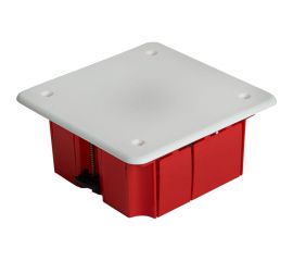 Монтажная коробка STEKKER EBX30-02-1-20-92 для полых стен, с пластиковыми зажимами, с крышкой, 92*92*45мм, IP20, красный (GE41022) 49007 
