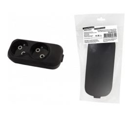 Розеточная колодка TDM 2 гнезда 2П б/з 10А 250В черная серии Народная SQ1806-0422 