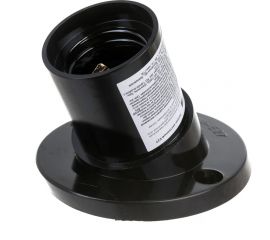 Настенный патрон ЭРА Е27, настенный, бакелит, черный Б0044082 