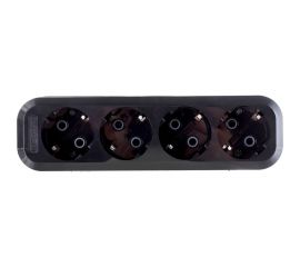 Розеточная колодка TDM 4 гнезда 2П 3 16А 250В черная SQ1806-0114 