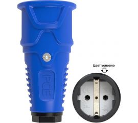 Кабельная розетка PCE 16A 220V 2P+E IP20 корпус синий, маркер черный 2510-bs 