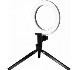 Кольцевая светодиодная лампа TDM 16 см, 6 Вт, 2700-6400 К, штатив настольный, диммер, USB, SQ0373-0301 