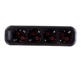 Розеточная колодка TDM 4 гнезда 2П+3 16А 250В черная серии Народная SQ1806-0429 