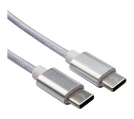 Кабель USB Type-C - Type-C REXANT 2,4A серебристая нейлоновая оплетка 1 м 18-1835 