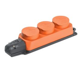 Трехместная розетка IEK РБ33-1-0м ОМЕГА, IP44, оранжевая PKR61-016-2-K09 