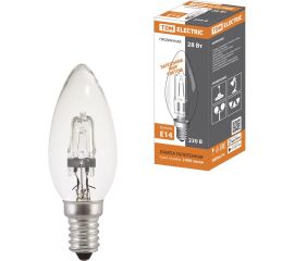Галогенная лампа TDM ""Свеча"" прозрачная, 28 Вт-230 В-Е14 SQ0341-0094 