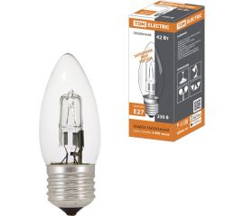 Галогенная лампа TDM ""Свеча"" прозрачная, 42 Вт-230 В-Е27 SQ0341-0097 