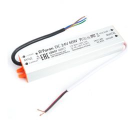 Электронный трансформатор для светодиодной ленты FERON 60W 24V (драйвер), LB007, 48057 