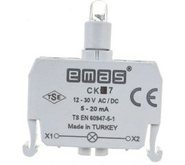 Блок-контакт Emas подсветки с синим светодиодом 12-30 В переменного и постоянного тока CK7 
