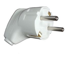 Угловая вилка TANGO с заземлением белая 16А 250В индивидуальная упаковка 5/ 20/ 600 1013541 