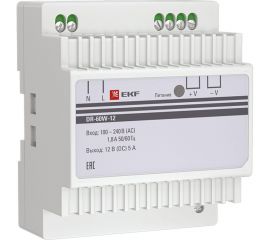 Блок питания EKF, 12В DR-60W-12 PROxima dr-60w-12 