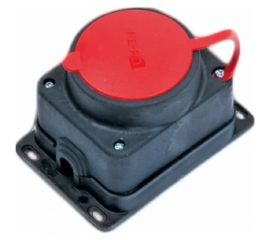 Штепсельная колодка NE-AD 1-гнездо с крышкой, 3*25А, каучук, 4007 