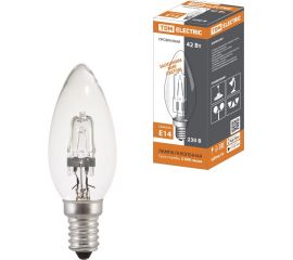 Галогенная лампа TDM ""Свеча"" прозрачная, 42 Вт-230 В-Е14 SQ0341-0096 