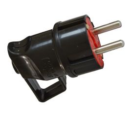 Угловая вилка AY-KA 16А 250В с заземлением с кольцом, черный 7911600 