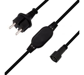 Шнур питания для гирлянды дюраплей Neon-Night 4а, подключение до 200м, черный каучук, 230В 315-000 