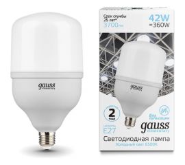 Светодиодная лампа Gauss Elementary T120 42W 3700lm 6500K E27 LED 1/12 63234 
