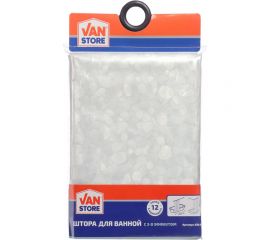 Штора для ванной с 3D эффектом Vanstore Галька 180х180 620-50 