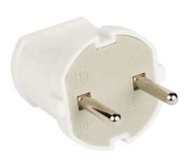 Прямая вилка без заземления EKF, белая 6А 250В AVP6-10 