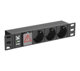 Розеточный блок IEK ITK PDU 3 розетки нем. ст. LED 1U вх. С14 10" PH12-3D3-P 