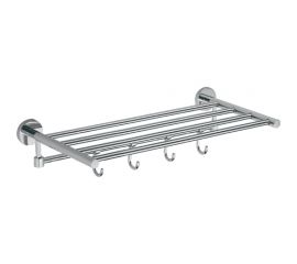 Полка для полотенец Savol 40 см, 4 крючка, хром S-408745 23185 