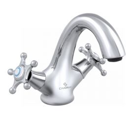 Смеситель для умывальника СЛАВЕН с литым изливом, двуручный СЛ-ДВ-И10 