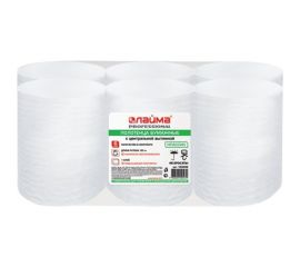 Бумажные полотенца с центральной вытяжкой ЛАЙМА комплект 6 шт., классик, 165 м, белые, 126098 