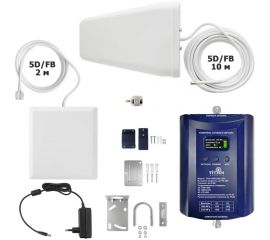 Комплект: репитер сотовой связи/усилитель сотовой связи и интернета VEGATEL Titan-1800/2100 (LED) 2G, 3G, 4G R10151 