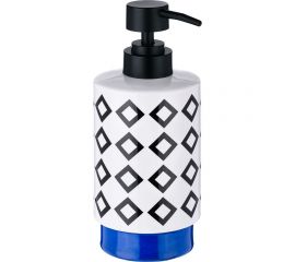 Дозатор для жидкого мыла Moroshka Memphis 7,5x7,5x17 см., цвет белый, черный и синий 905-308-01 
