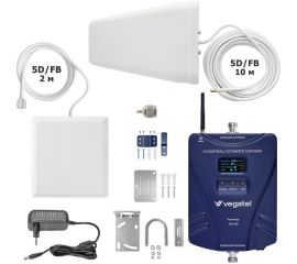 Усилитель сотовой связи и интернета Vegatel комплект TN-2100 3G, 4G и антенна MultiSet R91806 