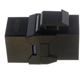 Проходной адаптер Hyperline CA2-KJ-C6-BK (coupler), RJ-45(8P8C) формата Keystone Jack 444915 