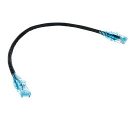 Патч-корд Hyperline PC-LPM-UTP-RJ45-RJ45-C6-0.3M-LSZH-BK U/UTP, Cat.6 (100% Fluke Component Tested), LSZH, 0.3 м, черный 230182 