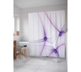 Штора (занавеска) для ванной JoyArty ""Прозрачные спирали"" из сатена, 180х200 см с крючками, sc_20003 